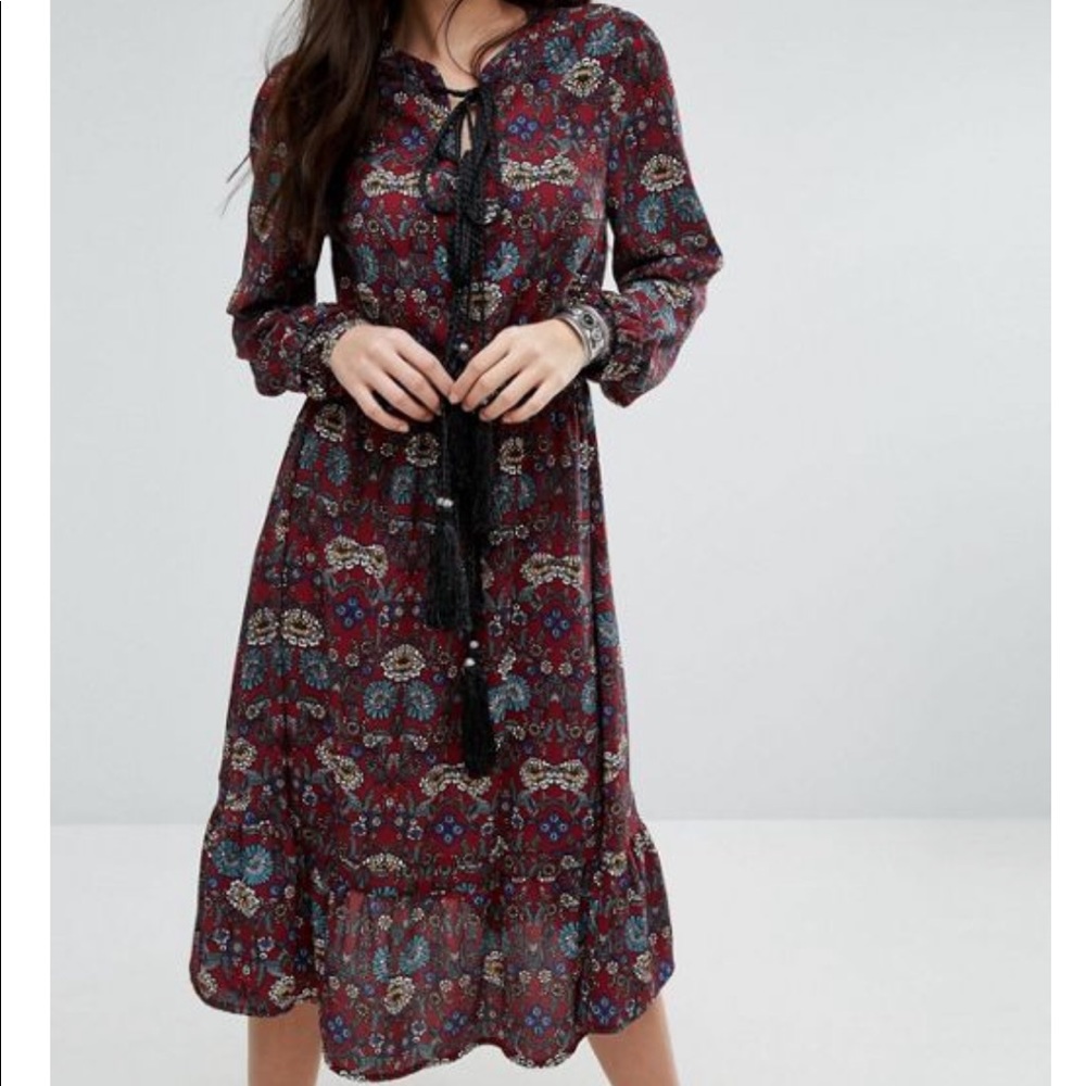 Boohoo paisley tassel bohemian dress from Asos